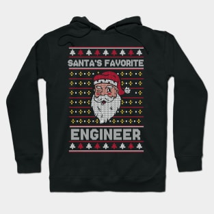 Santa's Favorite Engineer // Funny Ugly Christmas Sweater // Engineer Holiday Xmas Hoodie